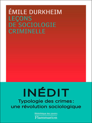 cover image of Leçons de sociologie criminelle